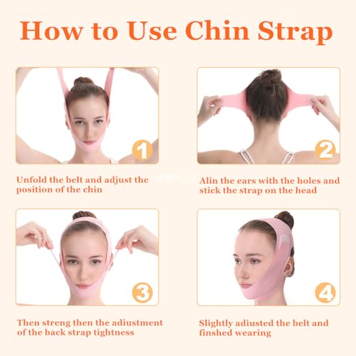 Chin Strap for Sleeping - Double Chin Reducer, Face V Line Lifting Mask, Reusable Jawline Shaper for Women