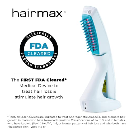 Hairmax Ultima 12 Classic LaserComb- (FDA Cleared) Laser Hair Regrowth Treatment Device for Men & Women - Reverses Thinning Hair Loss - Red Light Therapy to Stimulate Hair Growth - Cordless Design