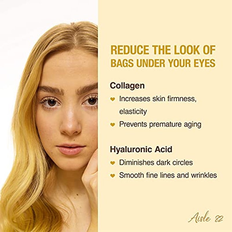 30 Pairs 24K Gold Under Eye Patches for Women ? Collagen Gold Masks for Dark Circles and Puffiness - Under Eye Bags Treatment