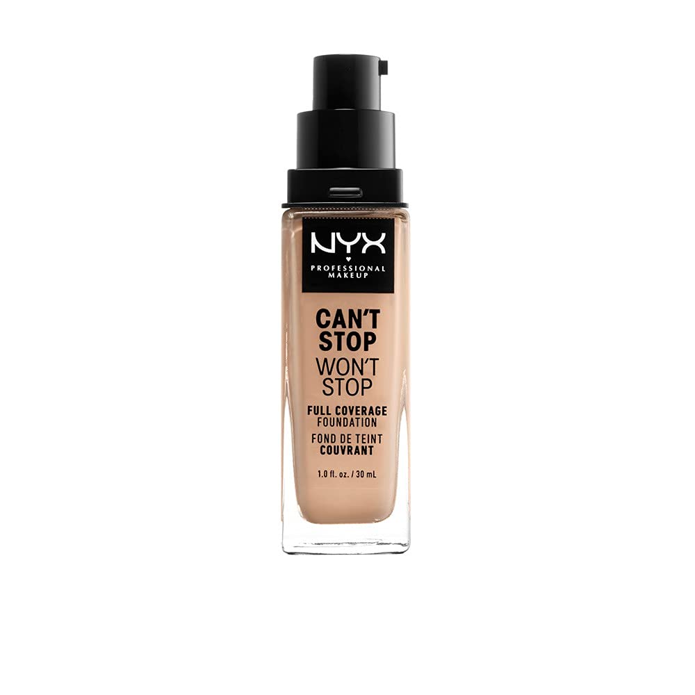 NYX PROFESSIONAL MAKEUP Can't Stop Won't Stop Foundation, 24h Full Coverage Matte Finish - Natural