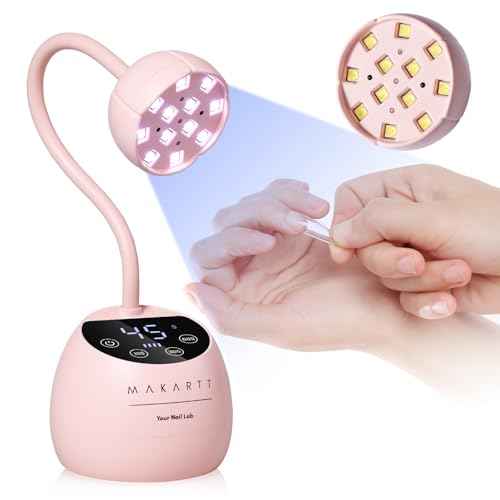 Makartt UV LED Nail Lamp - Gooseneck UV Light for Gel Nails Cherie Cordless USB 39W Nail Dryer Gel Lamp with 4 Times & Auto Sensor Professional Fast Flash Curing Polish Nail Art