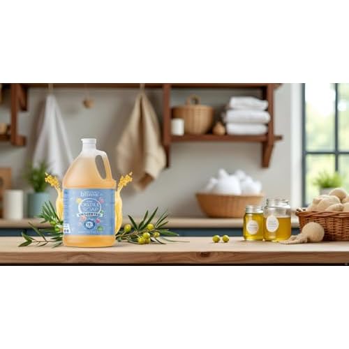 Brittanie's Pure Organic Castile Liquid Olive Oil Soap Refill, 1 Gallon Unscented | Face, Body Wash, All Purpose Cleaner, Dishes, Pets & Laundry | Vegan, Biodegradable, Made in USA