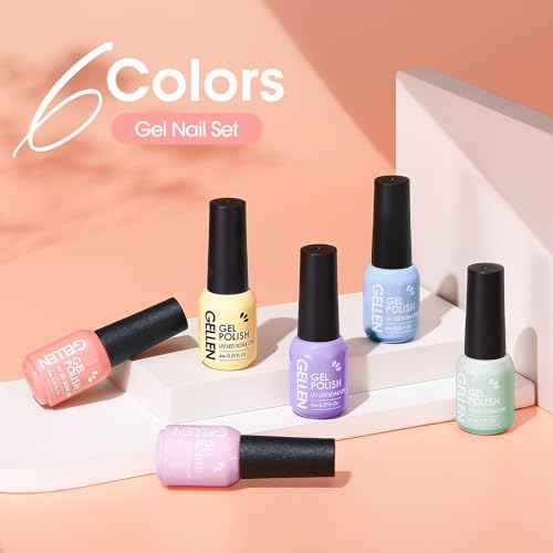 GELLEN Pastel Gel Nail Polish Set, 6PCS Summer Nail Polish Colors, Soak off Nail Gel Manicure Kit Nail Art Gel Polish for UV Light Cure