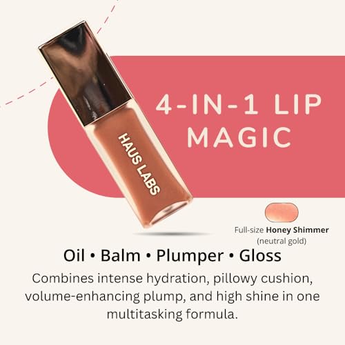 Haus Labs PHD Hybrid Innovation Plumping Lip Glaze Duo - Honey Shimmer Full Size & Persimmon Mini