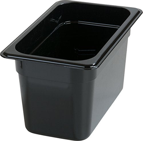 Carlisle FoodService Products 3068203 StorPlus Fourth Size Food Pan, Polycarbonate, 6" Deep, Black