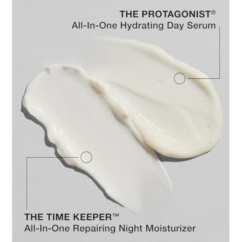 Day Night Duo 2 Piece Set, 5% Tranexamic Acid, Peptides, Ceramides, 5% Niacinamide, 1 Step AM PM, Serum + Moisturizer, for Face, Neck, Eyes