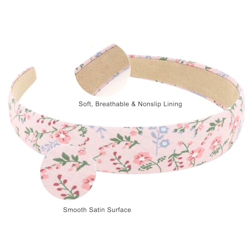 Wecoe 12pcs Headbands for Women Girls Summer Flower Floral Plain Checked Plaid Printed Headbands Hairbands Diy Costume Hair Accessories Women Girls Diademas Coreanas Para Mujer Gifts