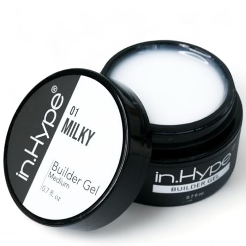 IN.HYPE Hard Builder Gel for Nail Extension/Strengthening Self-leveling Milky white #1