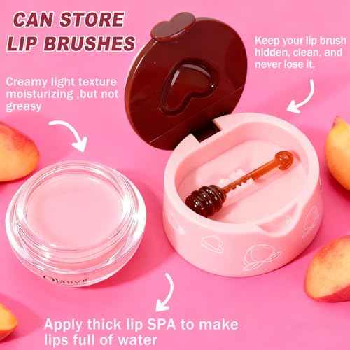 6 PCS Bee Lip Balm Honey Pot, Propolis Sleep Lip Mask Hydrating Prevention Dry and Crack Lip Scrubs, Moisturizing Lip Mask Overnight Reduce Lip Lines