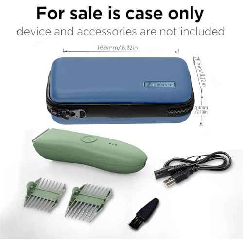 EVA Hard Case for Meridian/MANSPOT Shaver Groin & Body Hair Trimmer - Men's Grooming Organizer Storage Bag for Electric Razor and Accessories - Case Only (Blue)