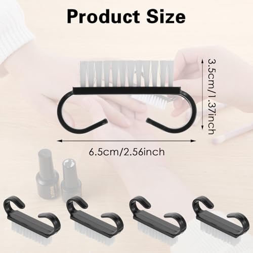 20 PCS Handle Grip Nail Brush Cleaner Black Nail Cleaning Brush Nylon Fingernail Brush Small Nail Scrubber Brush Cleaner Tools for Toes and Nails