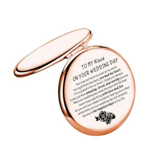 WSNANG to My Niece On Her Wedding Day Gift Niece Wedding Makeup Mirror Bridal Shower Gift for Niece from Aunt Bride Gift (NieceWedding Mirror)