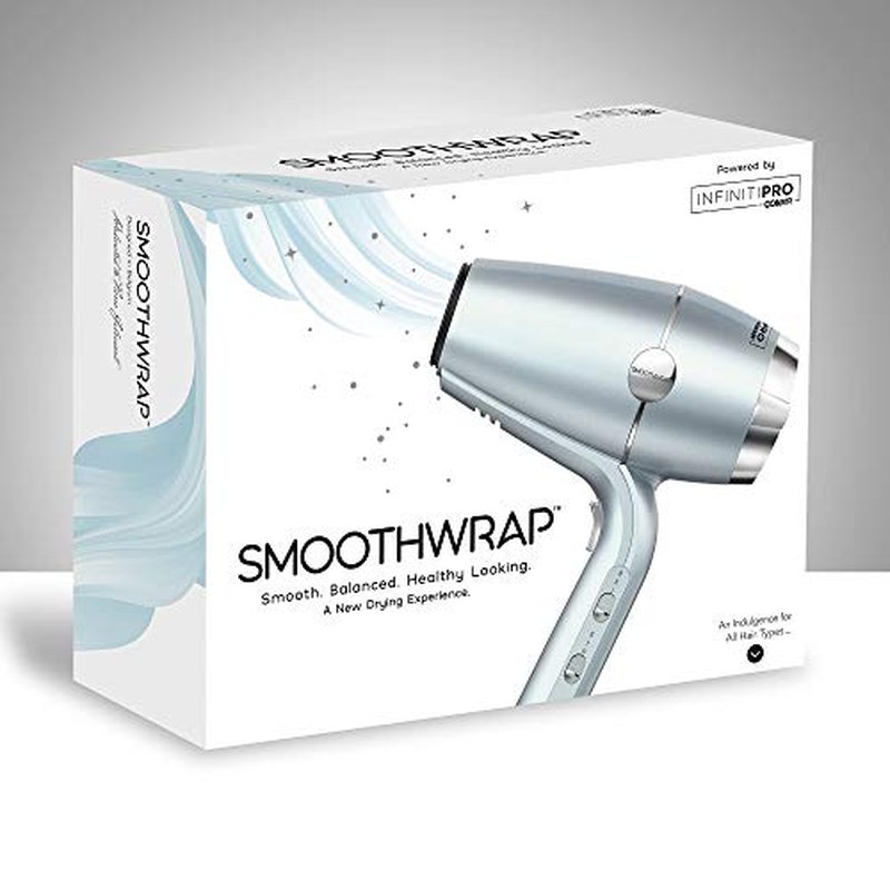 INFINITIPRO BY CONAIR SmoothWrap Hair Dryer with Diffuser | Blow Dryer for Less Frizz, More Volume and Body | With Advanced Plasma and Ceramic Technology | Mint