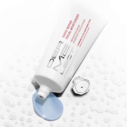 Dermelect Rapid Repair Facial Moisturizer for Face Anti Aging Cream with Chamomile Azulene Collagen Avocado Oil Grape Seed, Hydrating for Sensitive Skin Dryness Dullness Fine Lines & Wrinkles 3.3 oz