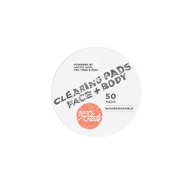 31st State Face & Body Acne Pads, Acne Treatment for Teens. Vegan, Paraben Free, Gluten Free. 50 Wipes