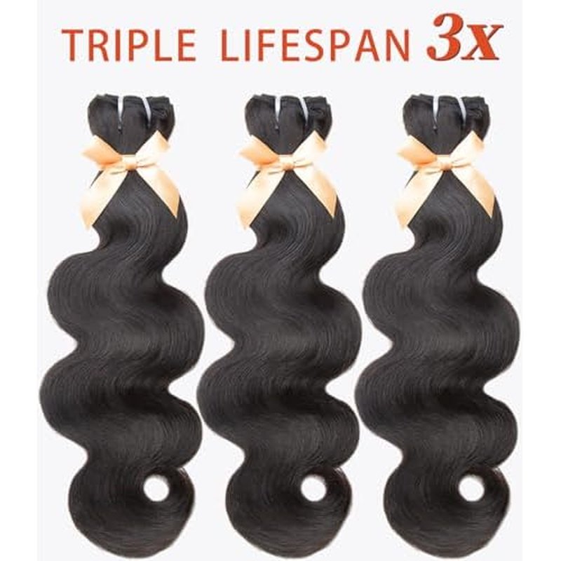 MLIP Raw Bundles Human Hair Body Wave, No Tangle Shedding, Keep Texture Silky Soft After Multiple Washes, 15A Raw Indian Hair Bundles 20 Inches, Triple Lifespan 3X