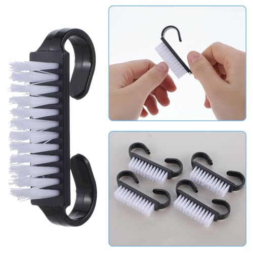 20 PCS Handle Grip Nail Brush Cleaner Black Nail Cleaning Brush Nylon Fingernail Brush Small Nail Scrubber Brush Cleaner Tools for Toes and Nails