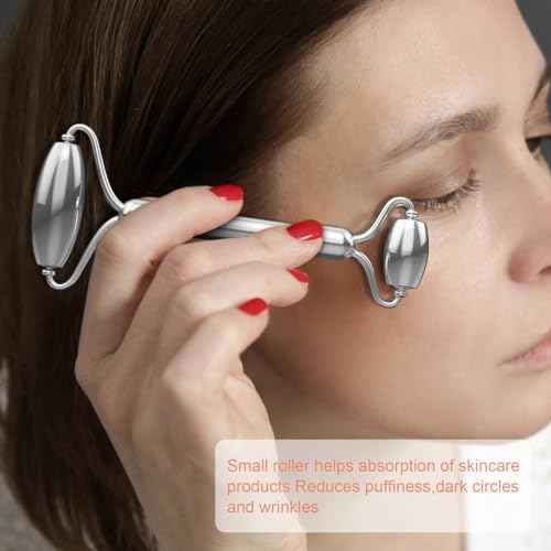 Stainless Steel Gua Sha & Face Rollers - Metal Roller for Eyes & Neck, Anti-Aging Facial Massage Tools, Gua Sha Facial Tool Kit (JGS-1)