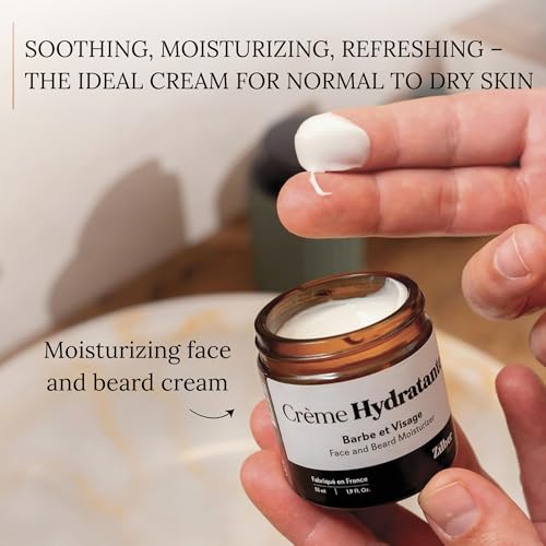 ZilberHaar - Beard Care Kit for Men - 1 Regular Beard Brush + 1 Beard Balm + 1 Moisturizing Cream - Stiff Boar Bristles and Beech Wood - Short to Medium Length Beards - Supplied in a Velvet Bag