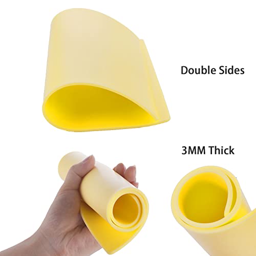 3mm Tattoo Practice Skin, 3 Pcs 12x8" 3mm Thick Silicone Fake Skin Blank Double Sides Soft Skin, Tattooing Microblading Eyebrow Lip Practice Sheet for Beginners and Artists (3Pcs I 3mm)