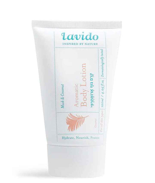 Lavido - Natural Aromatic Body Lotion | Clean, Non-Toxic Skincare (Musk & Coconut, 4.05 fl oz | 120 ml)