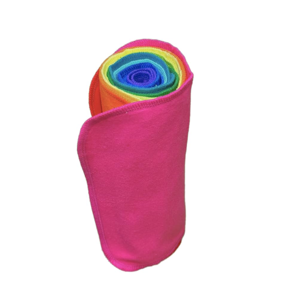 Gina's Soft Cloth Shop Washable Flannel Napkins 8x8 1 Ply Rainbow 10 Pack Proudly Made in the USA!