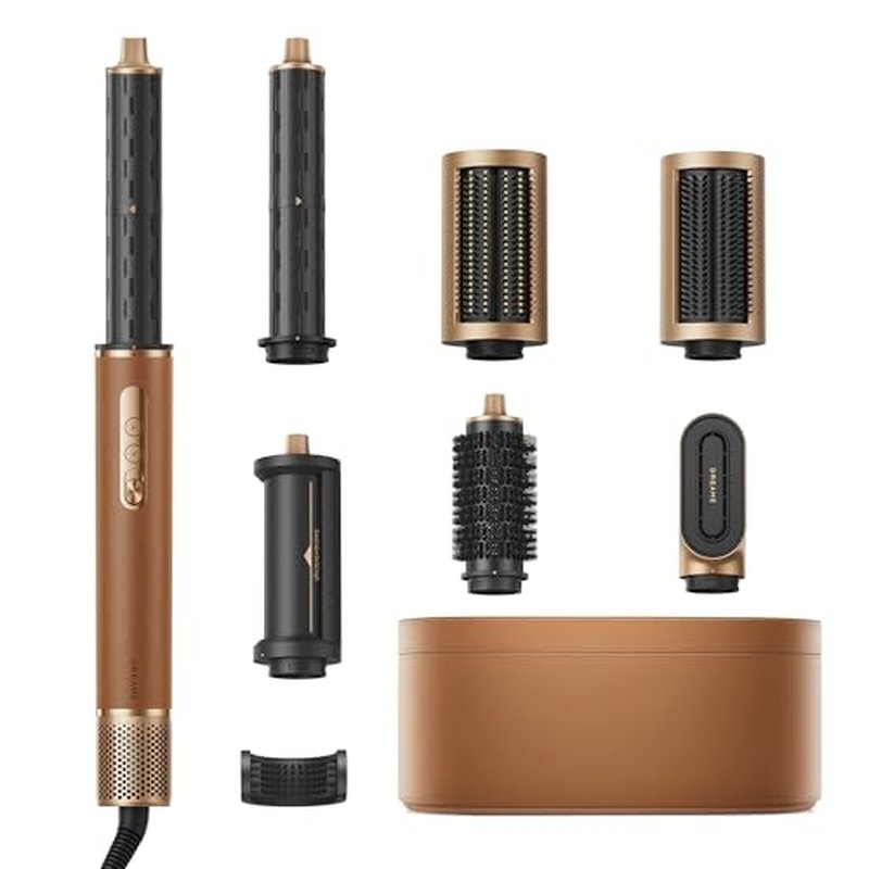 DREAME AirStyle Pro 7-in-1 Hair Styler & High Speed Dryer | Snap-on Attachments for Curling, Smoothing, Volumizing | Fast Drying, Frizz Control, Cool Shot | Luxury Leather Package