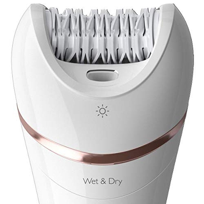 Philips Epilator Series 8000, Wet & Dry, 3-in-1 with Shaver & Trimmer Attachments for Women, 8 Accessories Included, BRE720/14