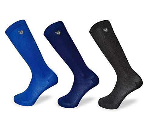 TEAM MAGNUS Tundra wolf kids ski socks in 80% wool. 3-pack of kids winter socks in fine knit, super insulating wool (knee length)