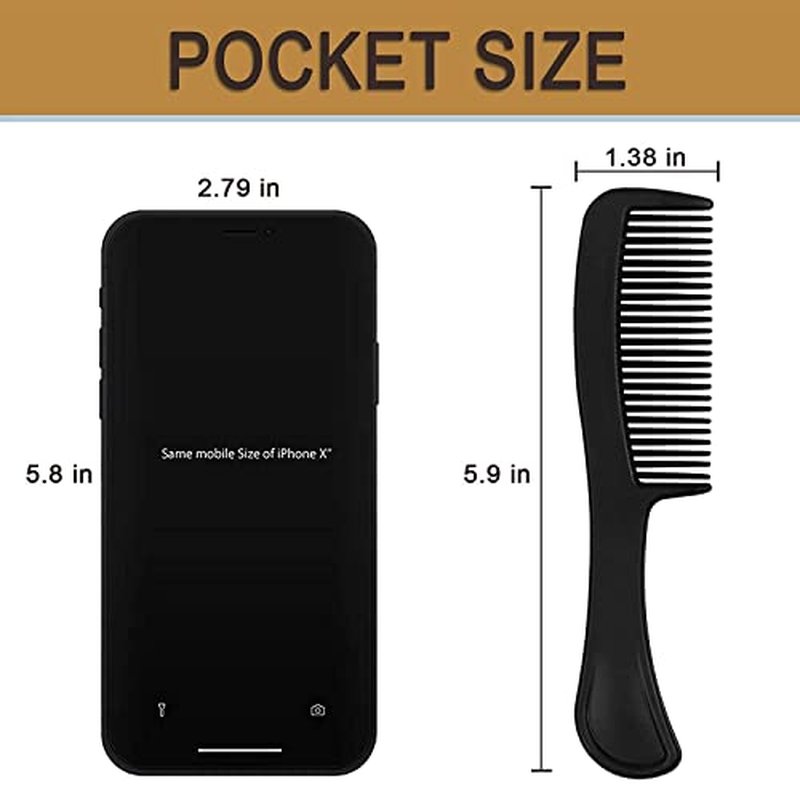 Bulk Hair Combs Pack of 100 - Individually Wrapped for Women, Kids, Hotel, Airbnb, Shelter, Nursing Home, Charity, and Church (Black)
