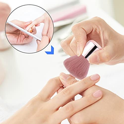 Vaincre Nail Art Dust Powder Remover Brush, Soft Nail Art Dust Cleaner Brush for Acrylic Application and Makeup(Pink)