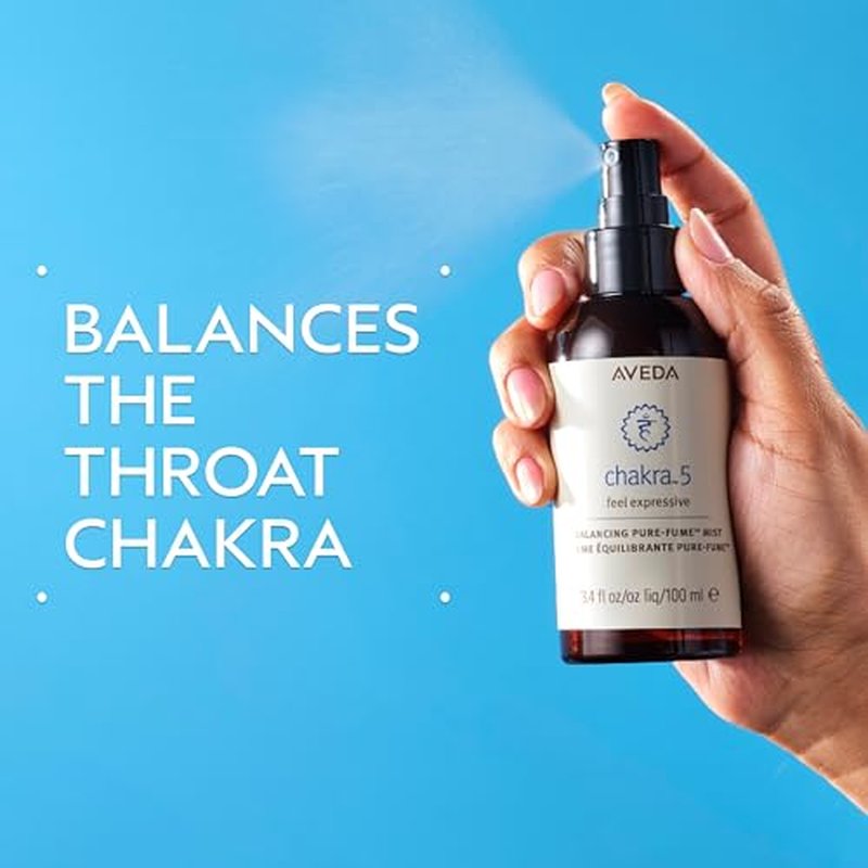 Aveda Chakra 5 Balancing Pure-Fume Mist: Throat | Body & Room Spray | Balances Throat Chakra | With Certified Organic Grapefruit, Rosemary, Ylang Ylang, 3.4 Fl Oz