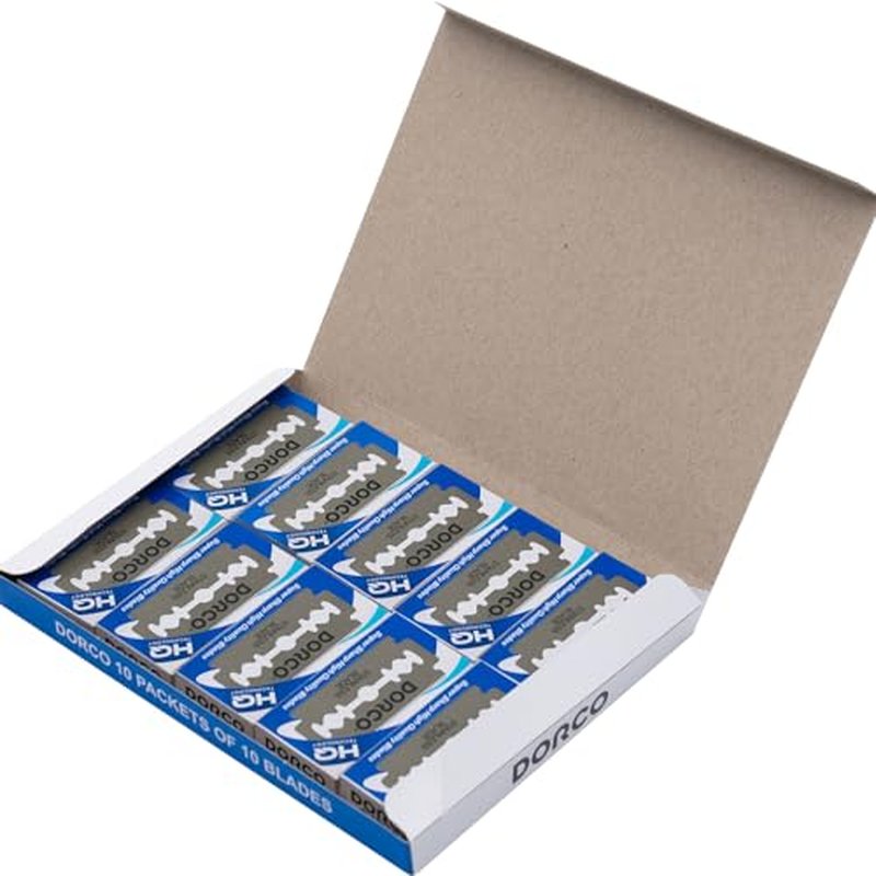 Dorco ST300 Platinum Extra Double Edge Razor Blades 500 Count, Premium Stainless Steel Shaving Blades, Super Sharp for Smooth, Precise Shave, Stocking Stuffers