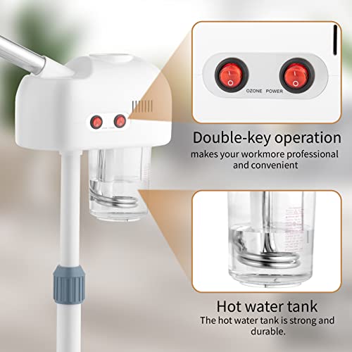 Winado 2 in 1 Facial Steamer with 5X Magnification Light, Deep Cleaning for Personal Skin Care, Beautician Steamer Professional Humidifier Facial Spa Mist Steam for Home & Beauty Salon, White