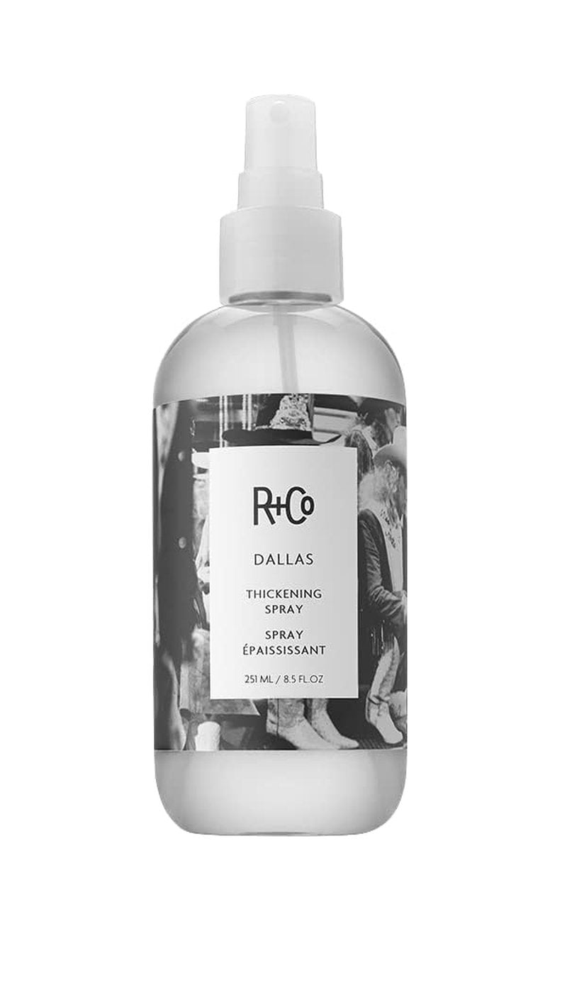 R+Co Dallas Hair Thickening Spray – Volumizing & Texturizing Spray for All Hair Lengths – Adds Thickness, Body & Shine for Fine, Thin Hair – Thermal Protection for Blowouts & Styling – Vegan – 8.5 oz