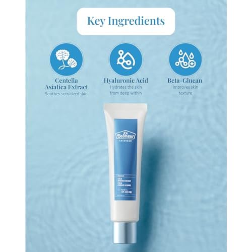 DR. BELMEUR Advanced Cica Hydro Cream Special Set (2fl oz*2, Pack of 2) - Soothing, Barrier-Strengthening Face Moisturizer for Sensitive Skin. Korean Skin Care. Centella Asiatica
