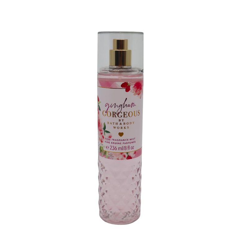 Bath & Body Works GINGHAM GORGEOUS Fine Fragrance Mist & Moisturizing Body Wash 2-piece Gift Set with a Red Bow for Holiday – Full Size
