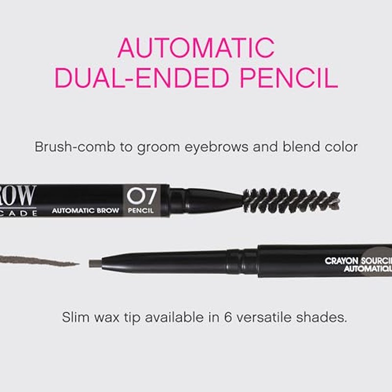 Vivienne Sab? Brow Arcade Eyebrow Pencil ? Micro Definer with Brush for Cool-Toned Hair, Smudge-Proof Color and Longwear Shape Enhancement, Shade 07 Ash Brown, 0.035 oz