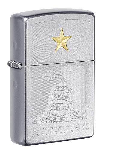 Zippo Don't Tread on Me Satin Chrome Pocket Lighter