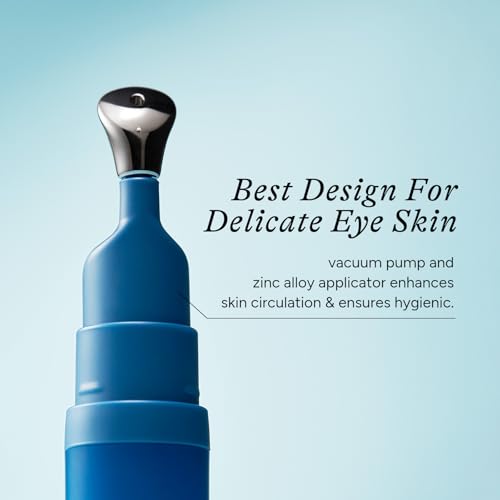 Caffeine Eye Serum, Firming Hydrating Renewing Eye Cream with Bakuchiol Hyaluronic Acid for Reduces Fine Lines, Dark Circles & Puffy Bags, Eyes Care with Zamak Applicator, 0.5 fl. oz