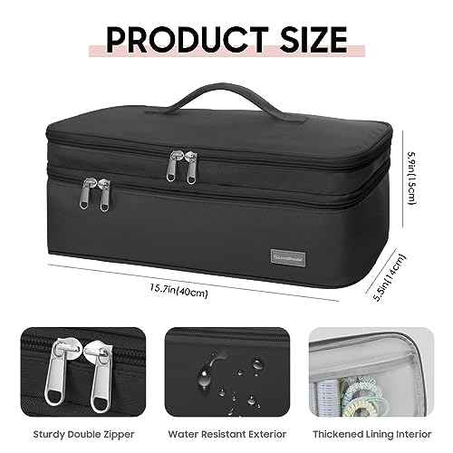 Double-Layer Travel Storage Bag Compatible with Hair Dryer and Attachments, Portable Carrying Case for Hair Dryer Brush/Volumizer/Styler/Hot Tools Scandihome Series