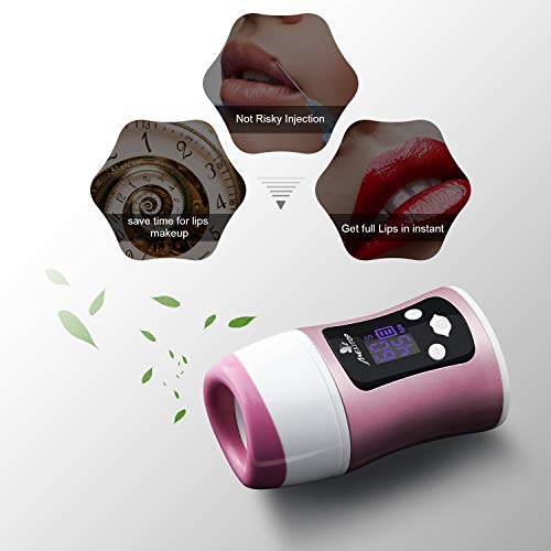 Lip Plumper - Lip Suction Booster Automatic, Intelligent Control (Time, Sucking), Digital Display, Charging via USB, Standing Design Lip Filler for Lip Make-Up (Bonus Sponge Pad Included)