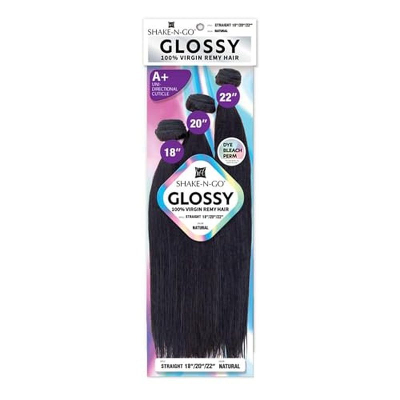 Shake-N-Go - GLOSSY 100% VIRGIN REMY HAIR - STRAIGHT (10"/12"/14", NATURAL)