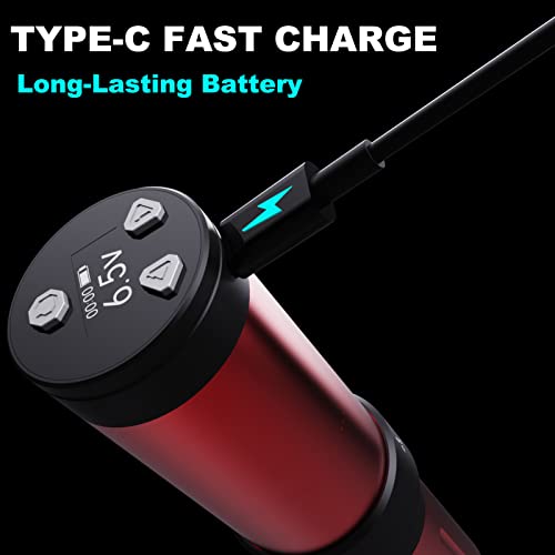 BRONC Max V12 Wireless Tattoo Machine Rotary Pen Coreless Motor 2,100mAh Battery Power (Adjustable 2.5 ¢¦ 4.0mm Stroke) Green