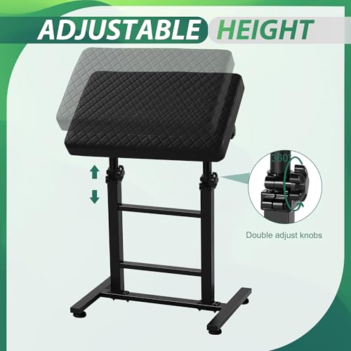 POARMEEY XXL Tattoo Armrest Stand Adjustable Height Tattoo Arm Rest Heavy Duty Tattoo Supplies Black Grid Design