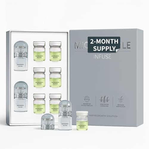 Hair Regrowth System ? Advanced Hair Growth Treatment with Ginseng, Eclipta Prostrata, Peppermint Oil & Ginger Root, Thickening Serum for Men & Women