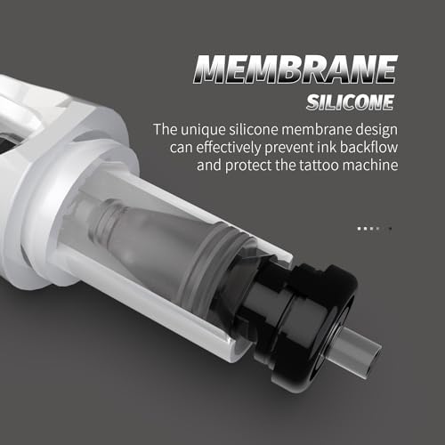 Tattoo Cartridge Needles 20pcs White Disposable Tattoo Needle Cartridges RL RS RM M1 Round Liner Shader Magnum for Rotary Tattoo Machine Pen Permanent Makeup Tattoo Supplies (3RS)