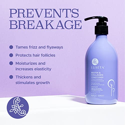 Luseta Biotin & Collagen Conditioner Thickening for Hair Loss, 16.9oz Biotin Hair Conditioner for Hair Growth - Infused with Argan Oil to Repair Damaged Dry Hair - Sulfate Free Paraben Free