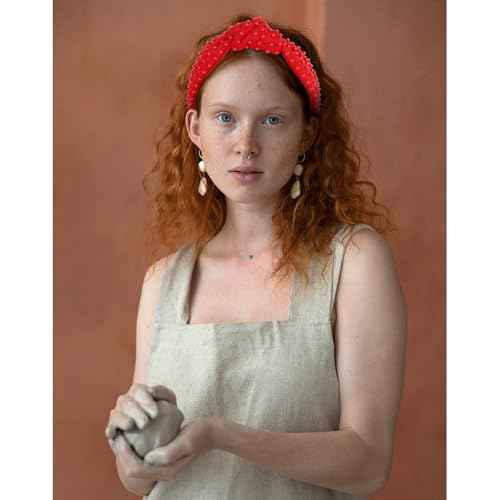 Ondder Red Hairband Top Knot Headband for Women, Cloth Head Bands for Women's Hair, Wide Knotted Headbands for Women Girls, Non Slip Fashion Headbands, One Size Fits All for Her