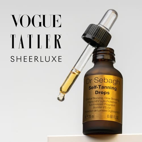 Dr Sebagh Self-Tanning Drops (0.68 fl oz) - Customizable Self Tanner Drops for Face - Streak-Free, Scent-Free Face Tan Drops - Natural Golden Glow Sunless Tanning Drops for Radiant Skin